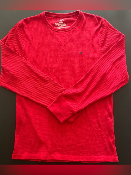 Tommy Hilfiger Other - Tommy Hilfiger Red Long Sleeve Waffle-Knit Crew Shirt
